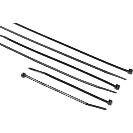 Wiązki kablowe, czarne, średnica 2,5 mm i różne długości (opakowanie 300 sztuk)