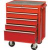 Profesjonalna czerwona szafka na kółkach z 5 szufladami thumbnail-1