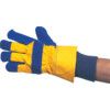 Cold Resistant Gloves, Blue/Yellow, Cotton/Synthetic Fiber Liner, Leather Coating, Size 9 thumbnail-0
