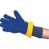 Cold Resistant Gloves, Blue/Yellow, Cotton/Synthetic Fiber Liner, Leather Coating, Size 9 thumbnail-1