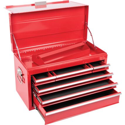 Czerwona profesjonalna skrzynka narzędziowa 6-szufladowa