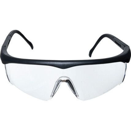 Ochronne okulary z przezroczystymi szkłami i regulowanymi ramionami EN166 1FT