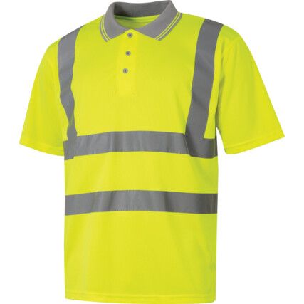 Koszulka polo odblaskowa, Żółta, Mała, Krótki rękaw, EN20471