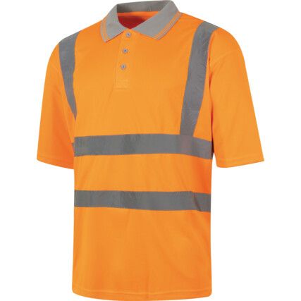 Koszulka polo odblaskowa, Pomarańczowa, Mała, Krótki rękaw, EN20471