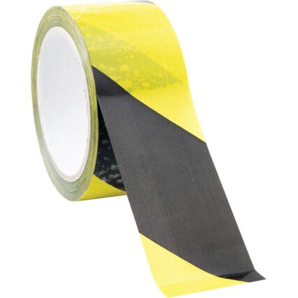 Taśma Klejąca do Oznaczania Niebezpieczeństwa, PVC, Żółto-Czarna, 50mm x 33m