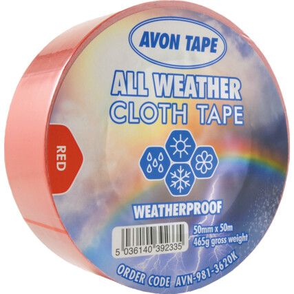 ALL WEATHER RED DUCT TAPE 50MM X50M