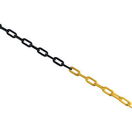Pakiet łańcucha o wymiarach 10mm x 25M w kolorze żółto-czarnym